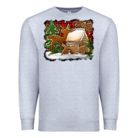 Heather Grey Christmas cookies buffalo plaid Premium Sweatshirt - Jasminsmagicworld