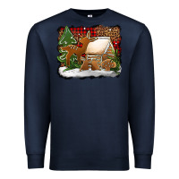 Navy Christmas cookies buffalo plaid Premium Sweatshirt - Jasminsmagicworld