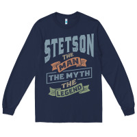 Navy Stetson Personalized Name Birthday Gift Long Sleeve Tee - artisFamous
