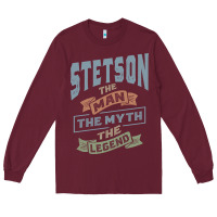 Burgundy Stetson Personalized Name Birthday Gift Long Sleeve Tee - artisFamous