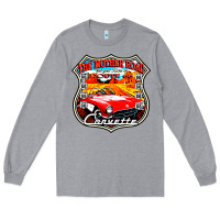 Heather Grey CLASSIC CARS ROUTE 66 Long Sleeve Tee - artisFamous