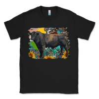 Black black angus bull with aztec and farm background Classic Tee - RanaPortraitStore