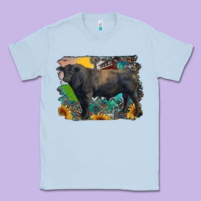 Black Angus Bull With Aztec And Farm Background Classic Tee Designed By Ranaportraitstore