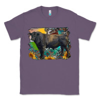 Lavender black angus bull with aztec and farm background Classic Tee - RanaPortraitStore