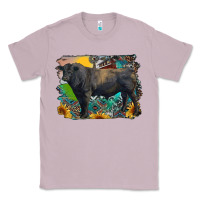 Lilac black angus bull with aztec and farm background Classic Tee - RanaPortraitStore