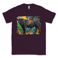 Plum black angus bull with aztec and farm background Classic Tee - RanaPortraitStore