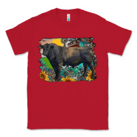 Red black angus bull with aztec and farm background Classic Tee - RanaPortraitStore