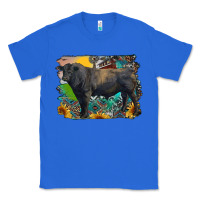 True Royal black angus bull with aztec and farm background Classic Tee - RanaPortraitStore