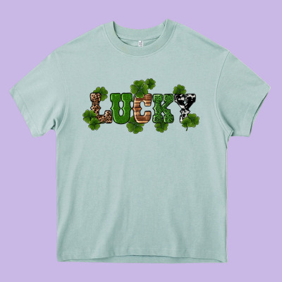 St Patricks Day Lucky Shamrock Heavy Core Tee Designed By Ranaportraitstore