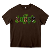 Chocolate Brown st patricks day lucky shamrock Heavy Core Tee - RanaPortraitStore