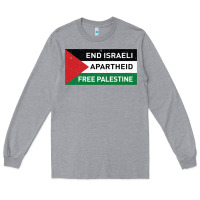 Heather Grey end is.rae.li apartheid free pales  flag  t shirt Long Sleeve Tee - artisFamous