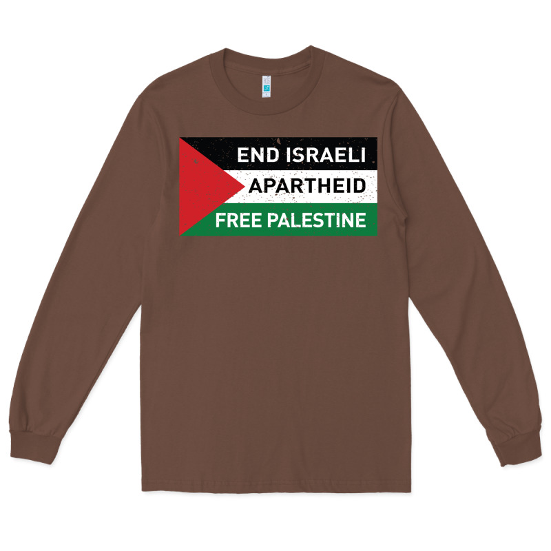 End Is.rae.li Apartheid Free Pales  Flag  T Shirt Long Sleeve Tee by artisFamous | Teevron