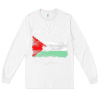 White free jerusa.lem, ga.za, free palest . trending  shirt Long Sleeve Tee - artisFamous