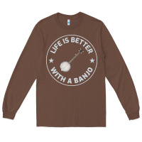 Chestnut Banjo Bluegrass Music Traditional Musician Funny Gift Long Sleeve Tee - artisFamous