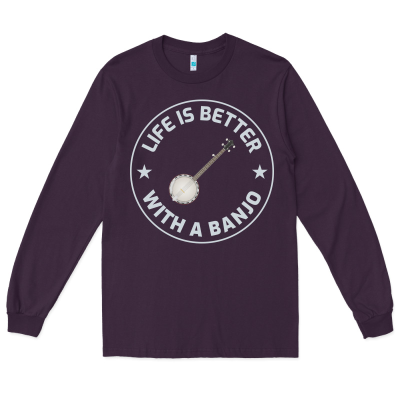 Banjo Bluegrass Music Traditional Musician Funny Gift Long Sleeve Tee by artisFamous | Teevron