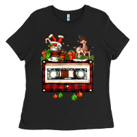 Black christmas cassette Ladies Tee - FaDigitalArtStudio