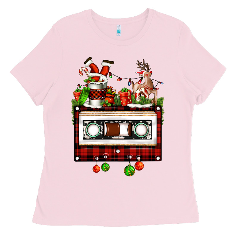 Christmas Cassette Ladies Tee by FaDigitalArtStudio | Teevron