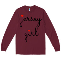 Burgundy new jersey girl on the shore Long Sleeve Tee - artisFamous