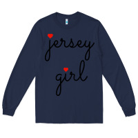 Navy new jersey girl on the shore Long Sleeve Tee - artisFamous