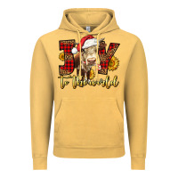Vintage Mustard joy to the world christmas cow Vintage Hoodie - LillyAllenDesigns