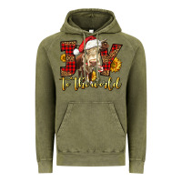 Vintage Olive joy to the world christmas cow Vintage Hoodie - LillyAllenDesigns