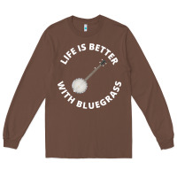 Chestnut Banjo Bluegrass Music Traditional Musician Funny Gift Long Sleeve Tee - artisFamous