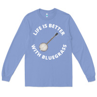 Colony Blue Banjo Bluegrass Music Traditional Musician Funny Gift Long Sleeve Tee - artisFamous
