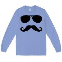 Colony Blue moustache and sunglasses Long Sleeve Tee - artisFamous
