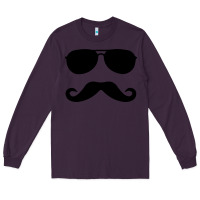 Plum moustache and sunglasses Long Sleeve Tee - artisFamous