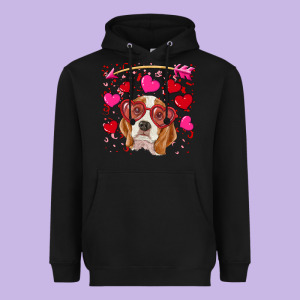 Valentines Day  Beagle Heavyweight Hoodie Designed By Ranaportraitstore
