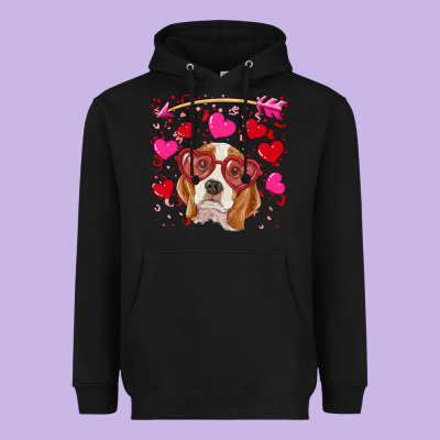 Valentines Day  Beagle Heavyweight Hoodie Designed By Ranaportraitstore