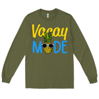 Army Green vacay mode shirt pineapple Long Sleeve Tee - artisFamous