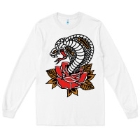 White the king cobra snake and rose Long Sleeve Tee - artisFamous
