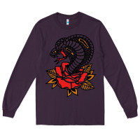 Plum the king cobra snake and rose Long Sleeve Tee - artisFamous