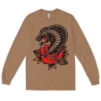 Toasted Coconut the king cobra snake and rose Long Sleeve Tee - artisFamous