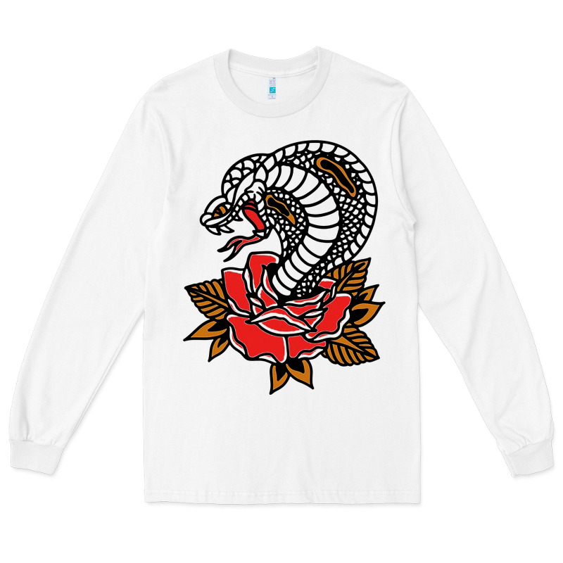 The King Cobra Snake And Rose Long Sleeve Tee by artisFamous | Teevron