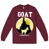 Burgundy big thunder mountain goat Long Sleeve Tee - artisFamous