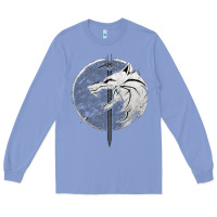Colony Blue Witcher Wolf Long Sleeve Tee - artisFamous