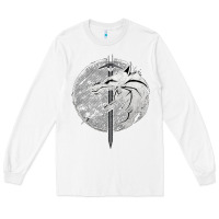 White Witcher Wolf Long Sleeve Tee - artisFamous