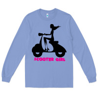 Colony Blue scooter girl Long Sleeve Tee - artisFamous
