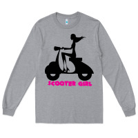 Heather Grey scooter girl Long Sleeve Tee - artisFamous