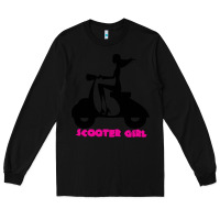 Black scooter girl Long Sleeve Tee - artisFamous
