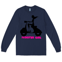 Navy scooter girl Long Sleeve Tee - artisFamous