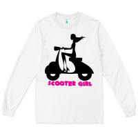 White scooter girl Long Sleeve Tee - artisFamous
