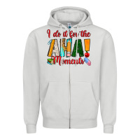 Dove Grey i do it for the aha moments Zipper Hoodie - RanaPortraitStore
