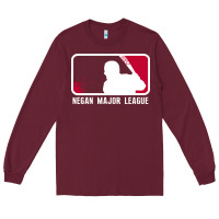 Burgundy negan major league Long Sleeve Tee - artisFamous