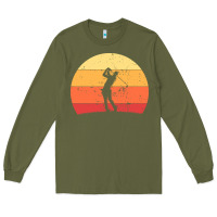 Army Green Vintage Retro Golf | Golfers Long Sleeve Tee - artisFamous