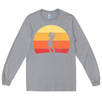Heather Grey Vintage Retro Golf | Golfers Long Sleeve Tee - artisFamous