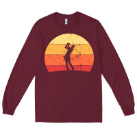 Burgundy Vintage Retro Golf | Golfers Long Sleeve Tee - artisFamous