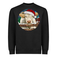 Black Charolais Cow Christmas Heavyweight Sweatshirt - RanaPortraitStore